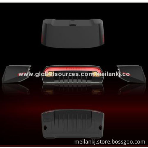 Laser lamp, yellow light flashes, indication of the rear bike turning left/right, rechargeable